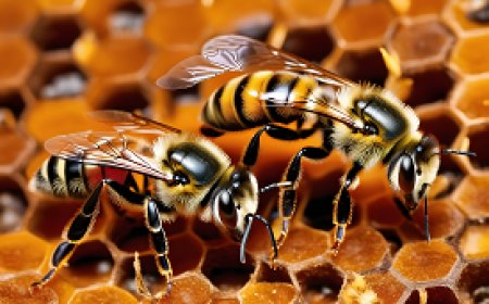 How do bees and ants organize reproductive processes within their communities