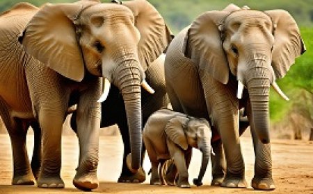 How do elephants take care of their young
