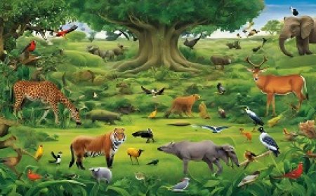 The arrangement of the food chain in wildlife